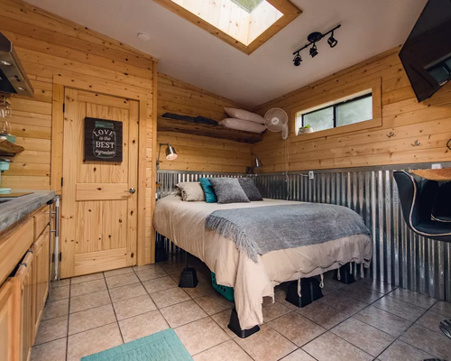Queen bed inside the studio